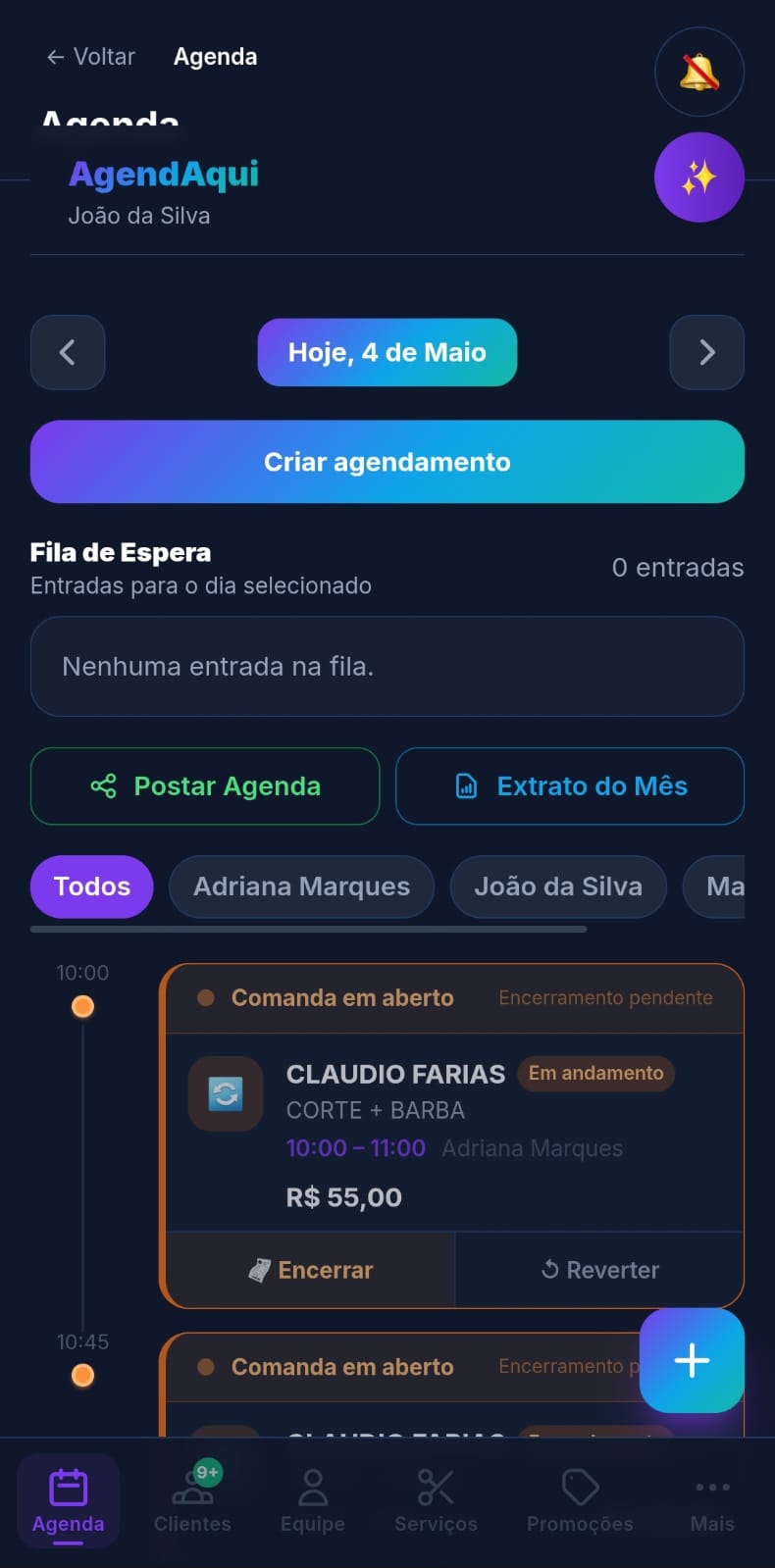 Agenda do dia